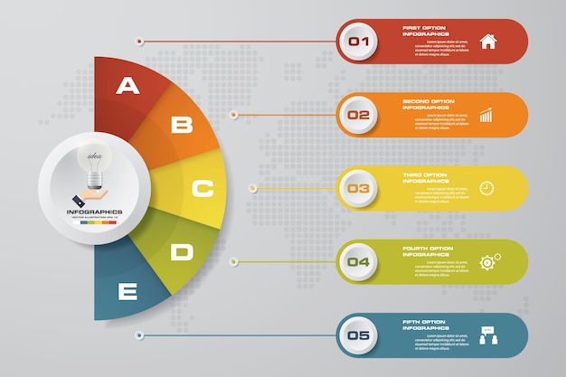 5 opcji prezentacji biznesu infografiki szablon.