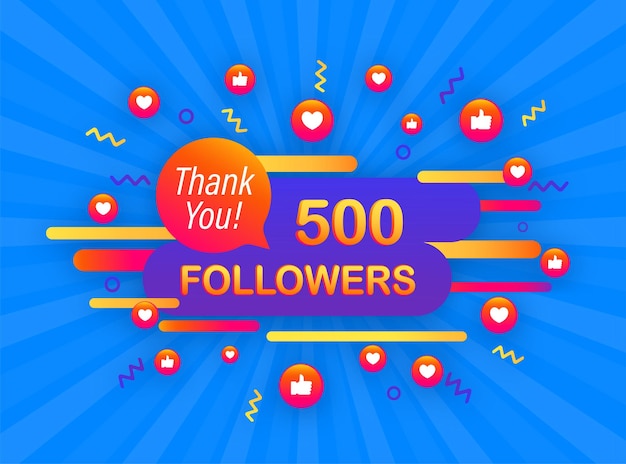500 Obserwujących Dziękuję Post W Serwisach Społecznościowych Dziękuję Obserwującym Plakat Z Gratulacjami