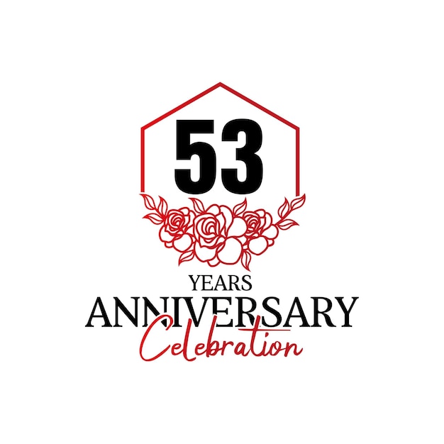 Plik wektorowy 53-lecie logo rocznicy, luksusowe obchody rocznicy wektorowej.
