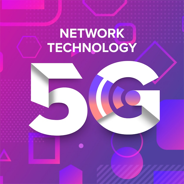 5g Technologia Sieciowa Memphis Design