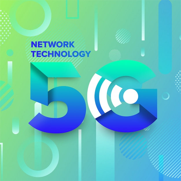 5g Technologia Sieciowa Memphis Design