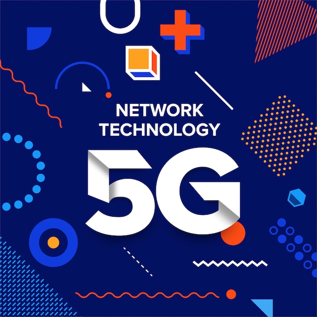 5g Technologia Sieciowa Memphis Design