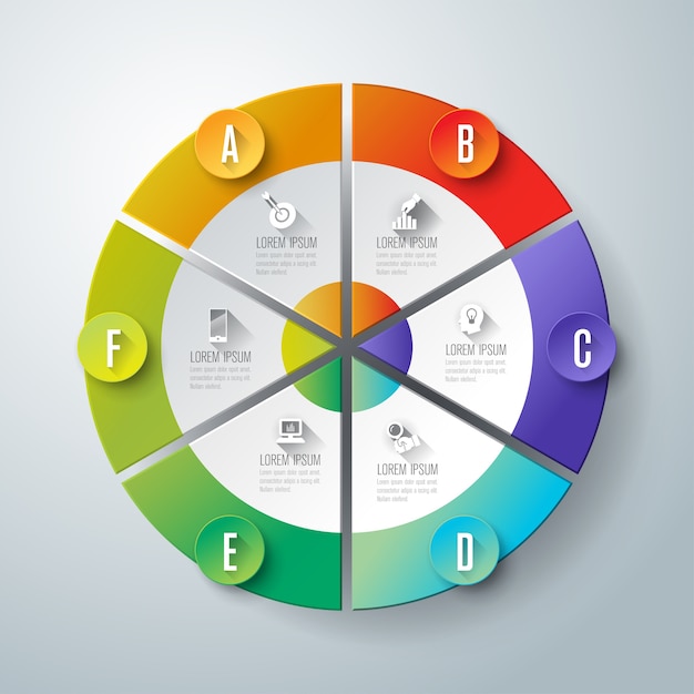 6 Kroków Biznesowych Infographic Elementów Do Prezentacji