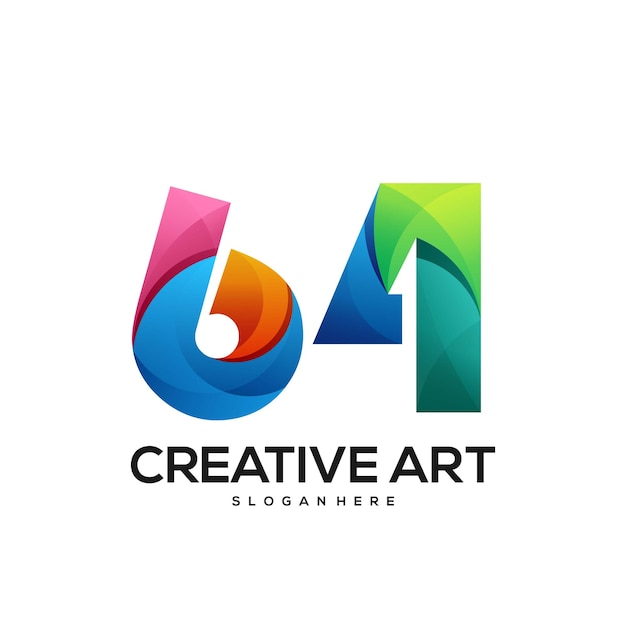 Plik wektorowy 64 kolorowe logo z gradientem