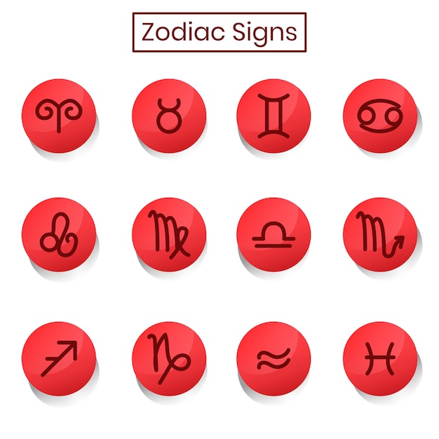 65. Wektor Kolekcja Znaków Zodiaku Ikona