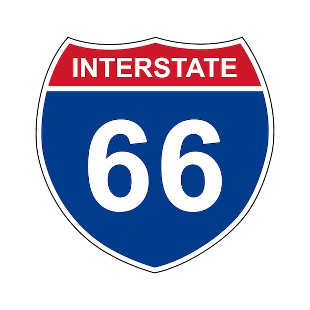 66 Interstate Highway Sign (numer drogi) - znak wskazujący numery dróg w Stanach Zjednoczonych.