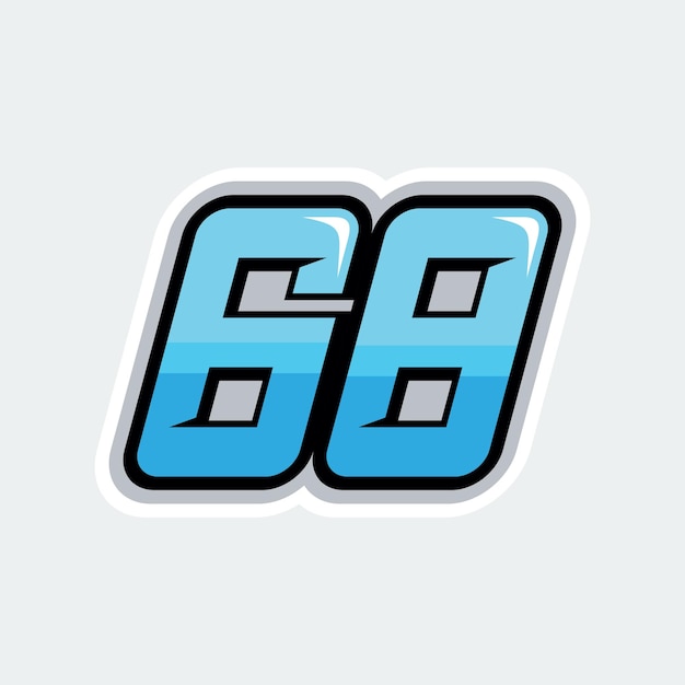 68 Numerów Wyścigowych Wektor Logo