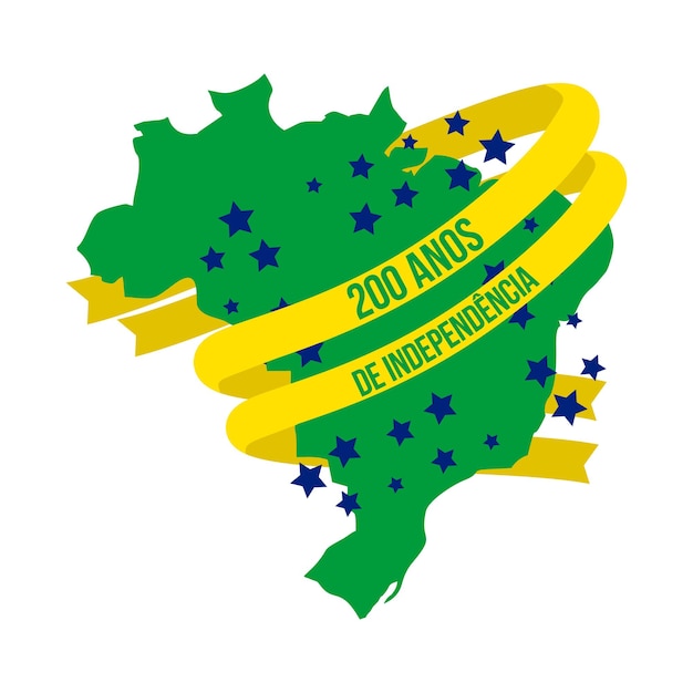 Plik wektorowy 7 de setembro dia da independência com mapa do brazylii