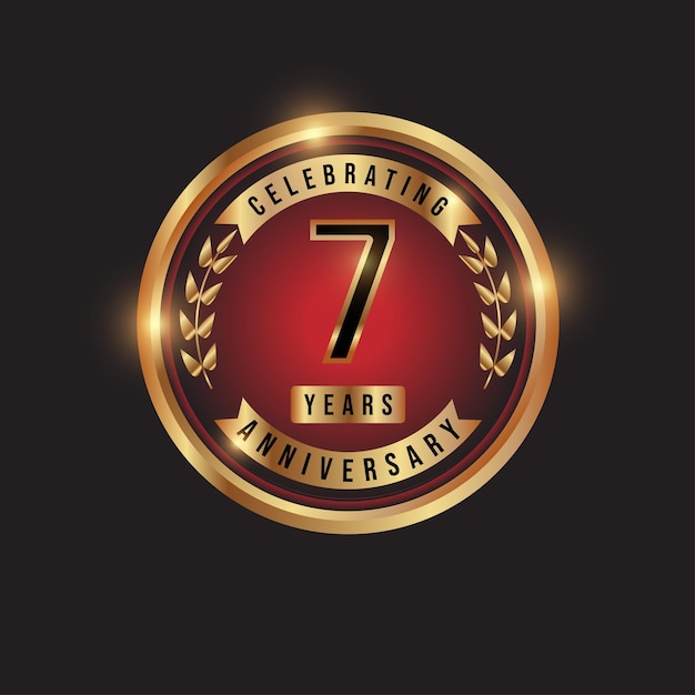 7 Rocznicę Logo Wektorowy Projekt Uroczystości