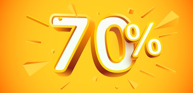 70 procent zniżki 3d numer 70 sprzedaż baner