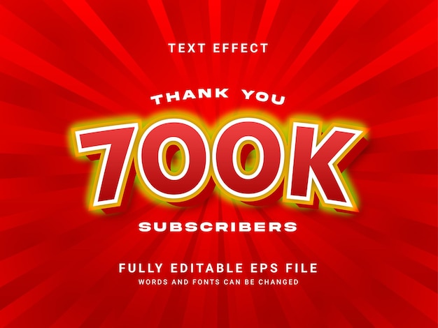 700k subskrybenta 3d edytowalnego projektu efektu tekstowego