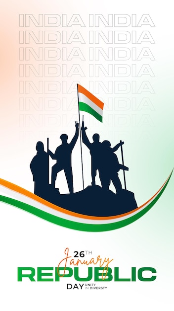 75th Indian Republic Day 26 Stycznia Celebration Social Media Post Web Bennar Status życzenia