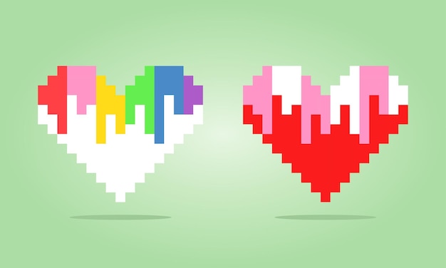 8-bitowa Pikselowa Ikona Loveheart Na Ilustracji Wektorowych Dla Ikony Gry