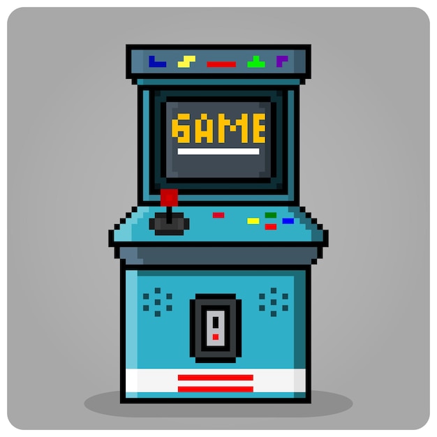 8-bitowy piksel konsoli do gier retro. Maszyna do gier wideo w ilustracji wektorowych dla zasobów gier