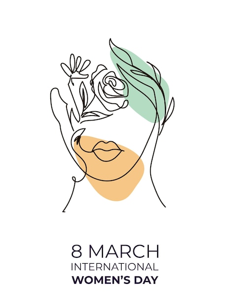 8 Marca Międzynarodowy Dzień Kobietnowoczesna Abstrakcyjna Linia Minimalistyczne Kobiety Twarze Sztuka Kształty Do Dekoracji ścian Pocztówka Projekt Okładki Broszury Kobieta Twarze Jedna Grafika Liniowa Projekt Ilustracji Wektorowych