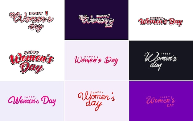 8 Marca Projekt Typograficzny Z Tekstem Happy Women's Day