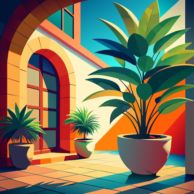 Plik wektorowy a plant in a pot vector illustration