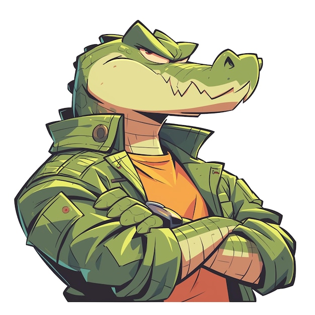 Plik wektorowy a serious crocodile actor cartoon style