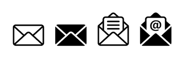 A set of mail or Envelope and message icons vector illustration