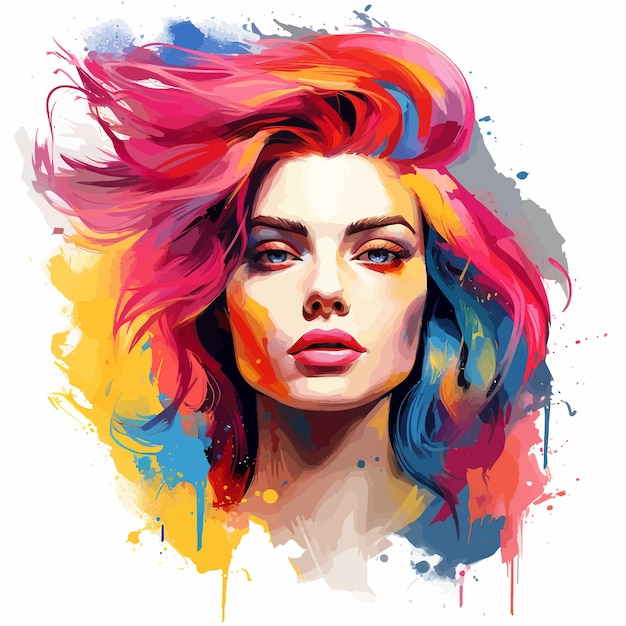Plik wektorowy a_woman_with_bright_colors_on_her_face_vector