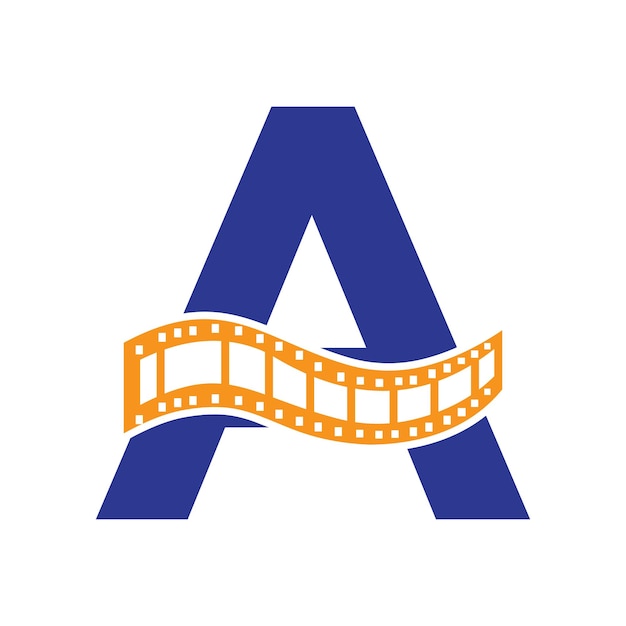A Z Filmem Roll Symbol Strip Film Logo Dla Znaku Filmowego I Koncepcji Rozrywki