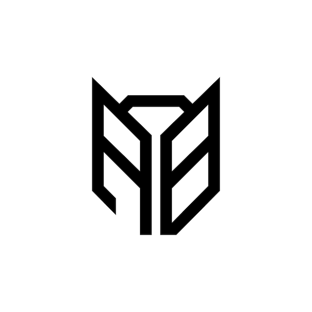 AB Monogram logo projekt litery tekst nazwa symbol monochromatyczny logotyp alfabet znak prosty logo