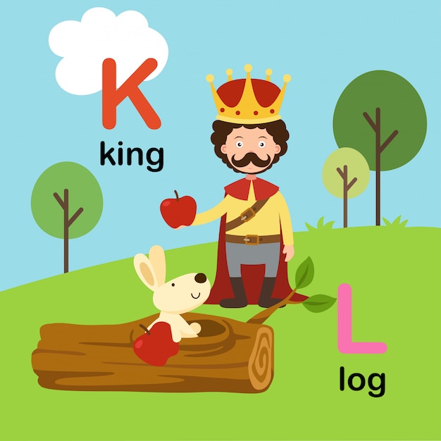 Abecadło Listowy K Dla Królewiątka, L Dla Beli, Ilustracja