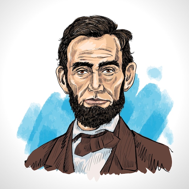 Plik wektorowy abraham lincoln 1809-1865 kolorowa ilustracja portretowa