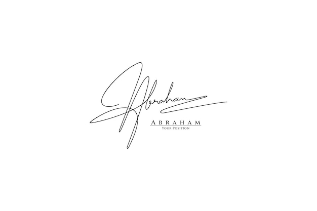Plik wektorowy abraham podpis nazwa logo szablon wektor na białym tle