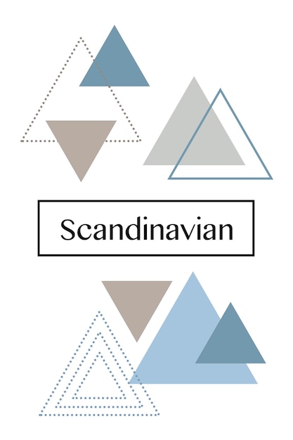 Absctract Skandynawski Projekt Geometryczny Do Dekoracji Wnętrz, Plakaty Drukowane, Karta Greating, Baner Bussines, Zawijanie W Nowoczesnym Skandynawskim Stylu W Wektorze
