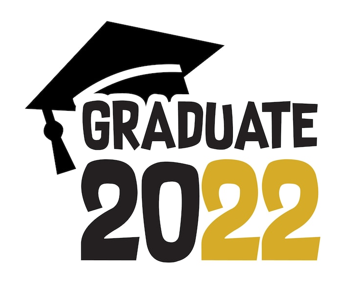 Wektor absolwent 2022 cytat typografia z białym tłem