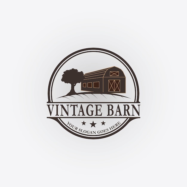 Abstrack Barn Logo Vintage Design Premium Szablon Wektorowy