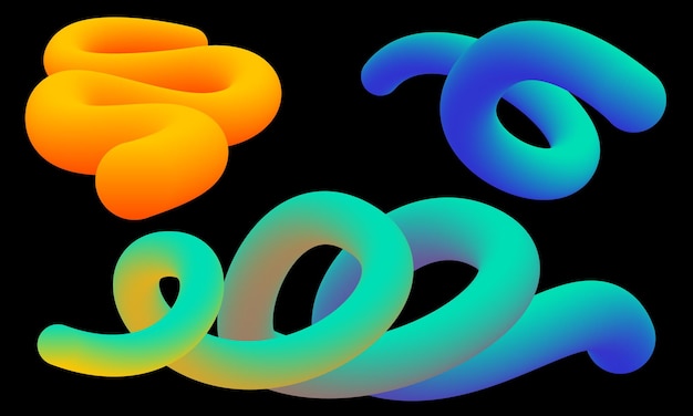 Abstrack Gradient Line 3D Tło