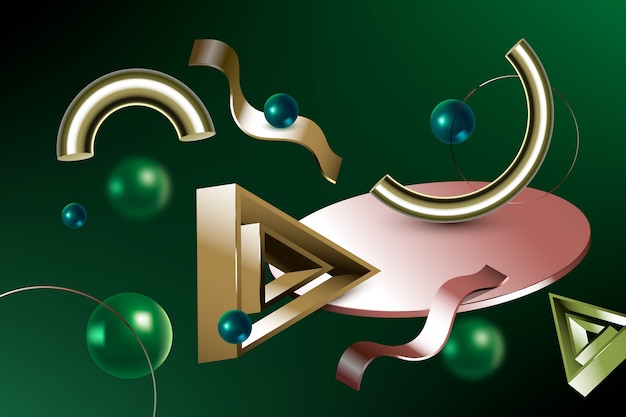 Abstract 3d composition with geometric shapes