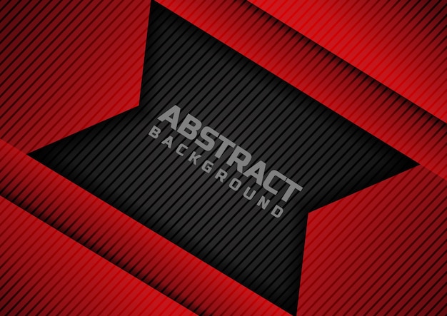 Abstract geometric red and black overlap background