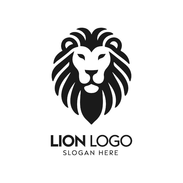 Abstract Lion Logo Design w czarno-białym dla tożsamości marki