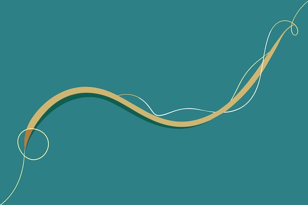 Plik wektorowy abstract teal background with a gold wavy line that twists and turns across the image