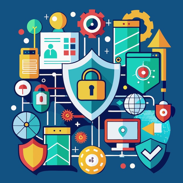 abstractcybersecurityconceptdesign wektor