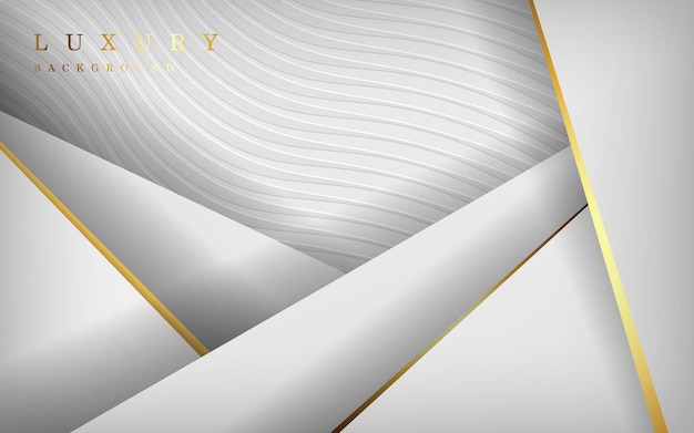 Abstrakcjonistyczna Biała Złota Linia Nakładają Się Warstwy Luksusowy Nowożytny Tekstura Tło Wektor Eps10
