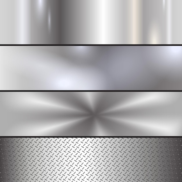 Abstrakcjonistyczna metalowa powierzchnia wykończeniowa tekstura realistyczna kolekcja ikon Ilustracja wektorowa