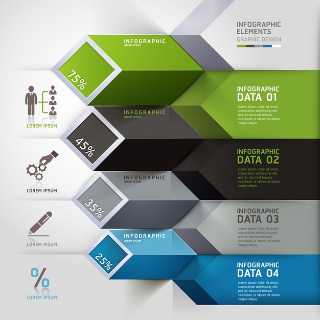 Plik wektorowy abstrakcjonistyczne 3d infographics opcje.