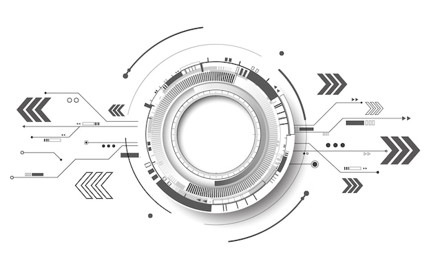 Abstrakcjonistycznej futurystycznej elektronicznego obwodu technologii tła biały pojęcie, ilustracja