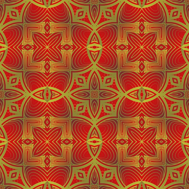 Abstrakcjonistyczny Bezszwowy Textured Tło W Czerwieni Z Złocistymi Lampasami