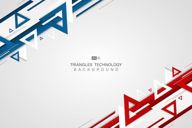 Abstrakcjonistyczny błękitny czerwony technologia kolor trójboka tło
