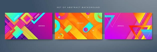 Abstrakcjonistyczny kolorowy wibrujący żywy sztandar geometryczne kształty tło Wektorowy abstrakcjonistyczny projekt graficzny sztandarowy wzór prezentacji tła szablonu sieci web