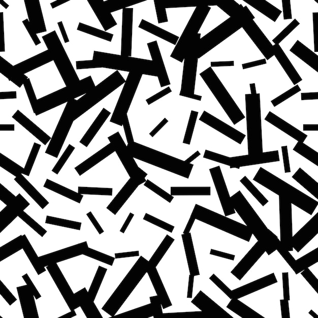 Plik wektorowy abstrakcjonistyczny niechlujny teksturowanej grunge bezszwowy wzór z kijami, kwadraty. figury geometryczne