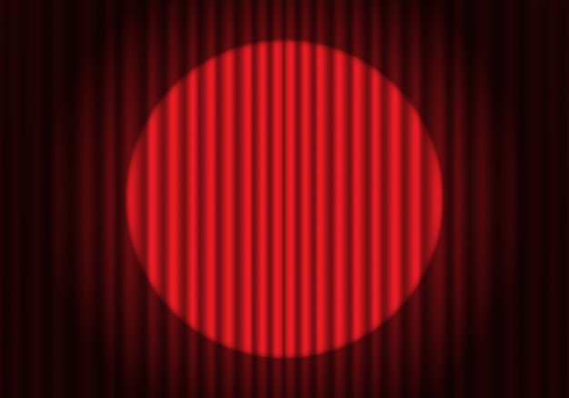 Abstrakcjonistyczny światło Reflektorów Na Czerwonej Zasłonie Zamykającej