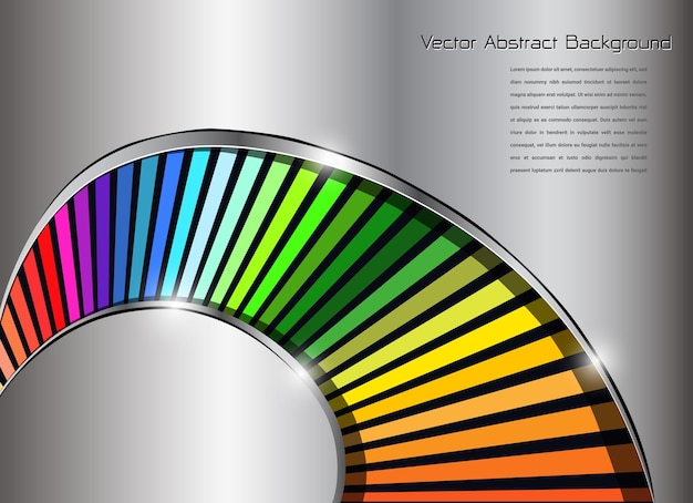 Plik wektorowy abstrakcjonistyczny tło srebro z tęczowymi liniami wektorowymi