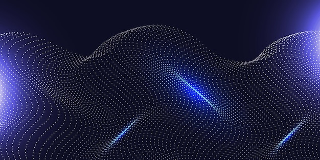 Abstrakcyjna cyfrowa fala cząstek Futuristyczna fala punktowa Wektor tła technologii