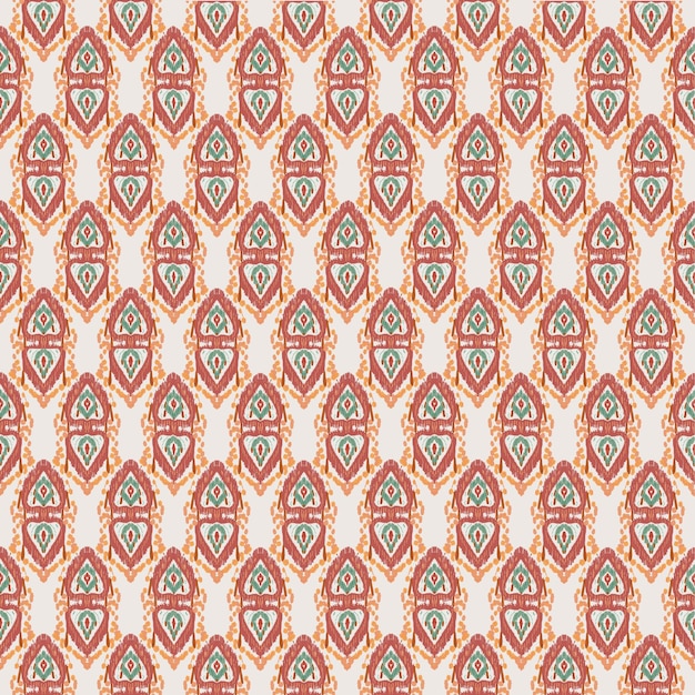 Abstrakcyjna czerwona i pomarańczowa tkanina etniczna tkanina moda wzór tło sztuka ilustracja dekoracyjna